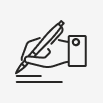 Hand with pen icon | Gordon Delic & Associates