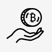 Icon of a bitcoin above a hand | Gordon Delic & Associates