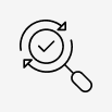 Icon of magnifying glass with check mark | Gordon Delic & Associates